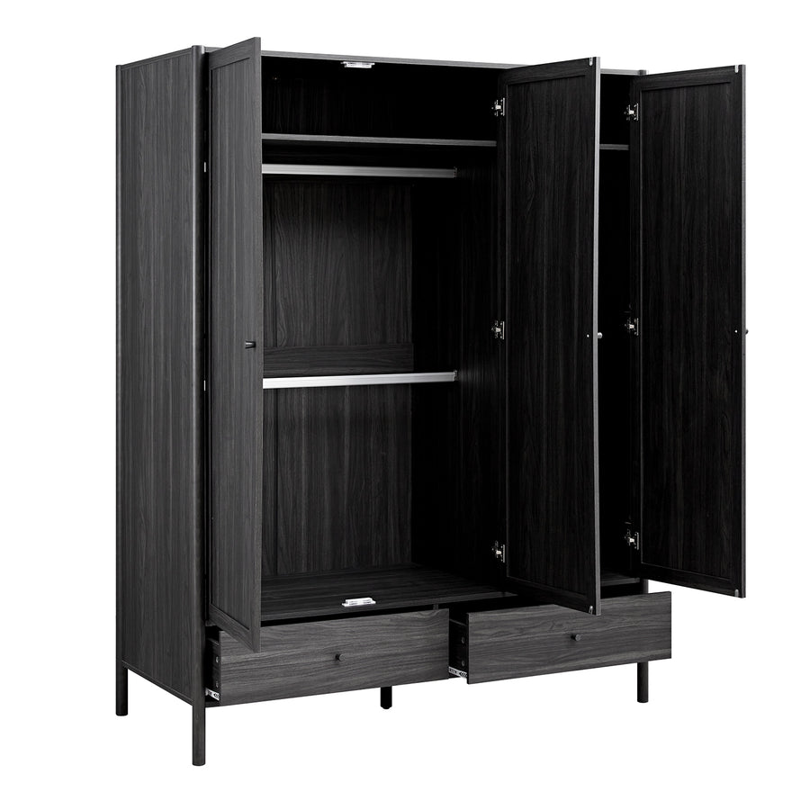 Linden Triple Wardrobe, Ebony - daals