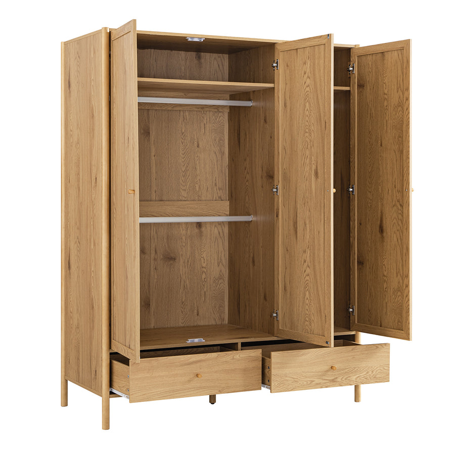 Linden Triple Wardrobe, Natural