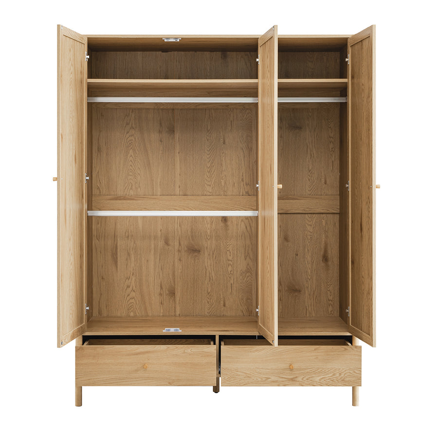 Linden Triple Wardrobe, Natural