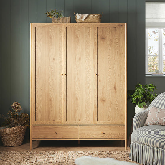 Linden Triple Wardrobe, Natural