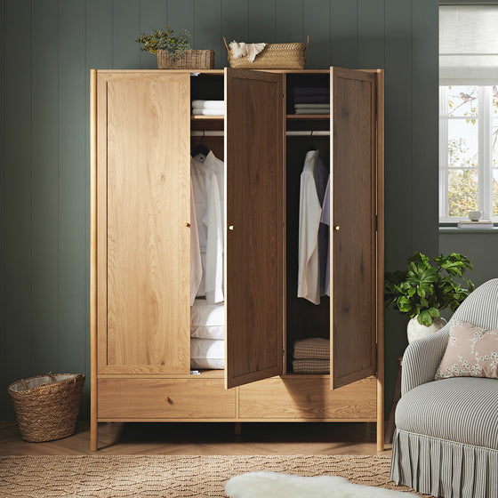 Linden Triple Wardrobe, Natural