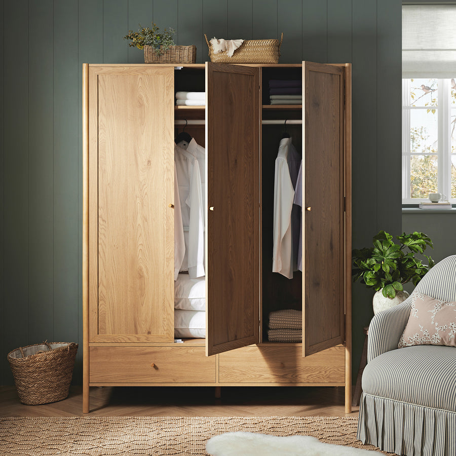 Linden Triple Wardrobe, Natural