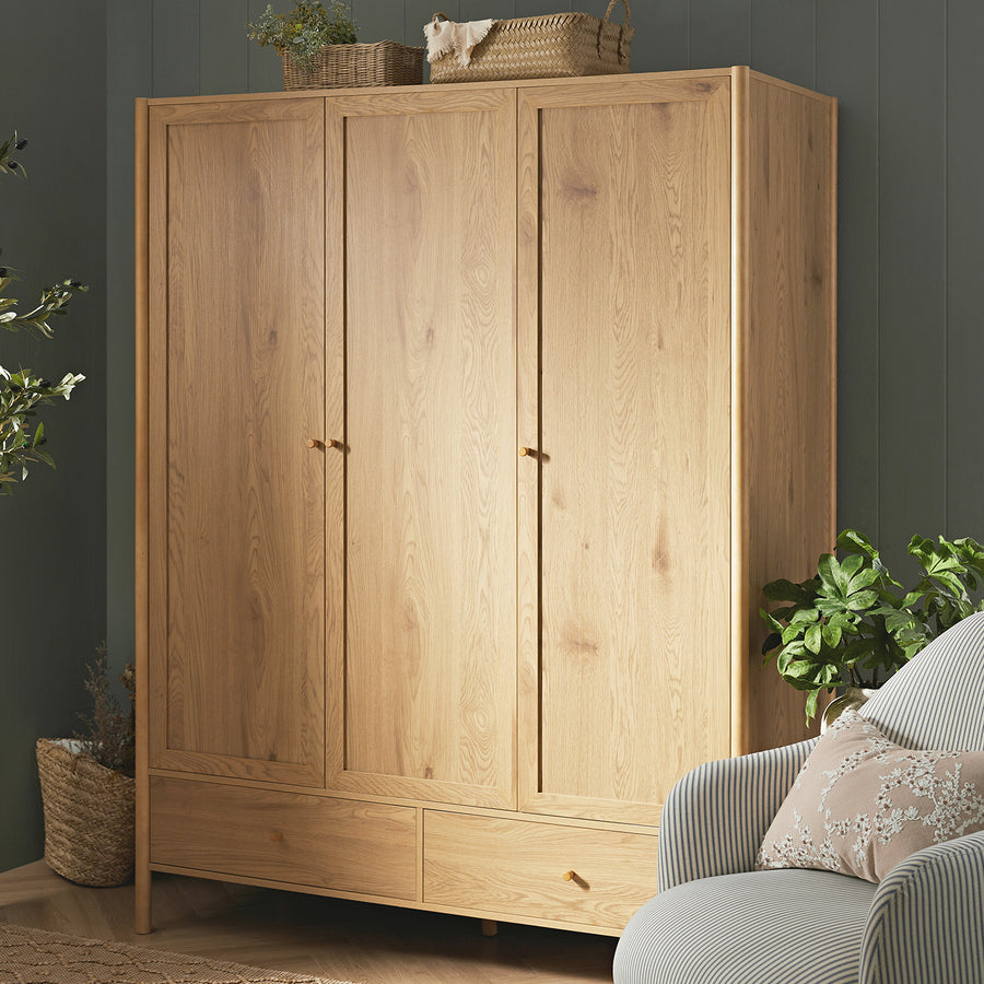 Linden Triple Wardrobe, Natural