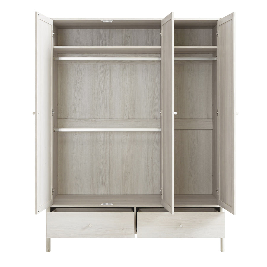 Linden Triple Wardrobe, White Washed