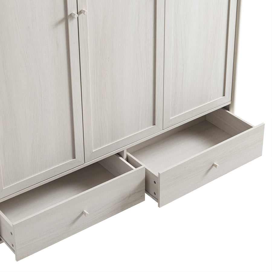 Linden Triple Wardrobe, White Washed
