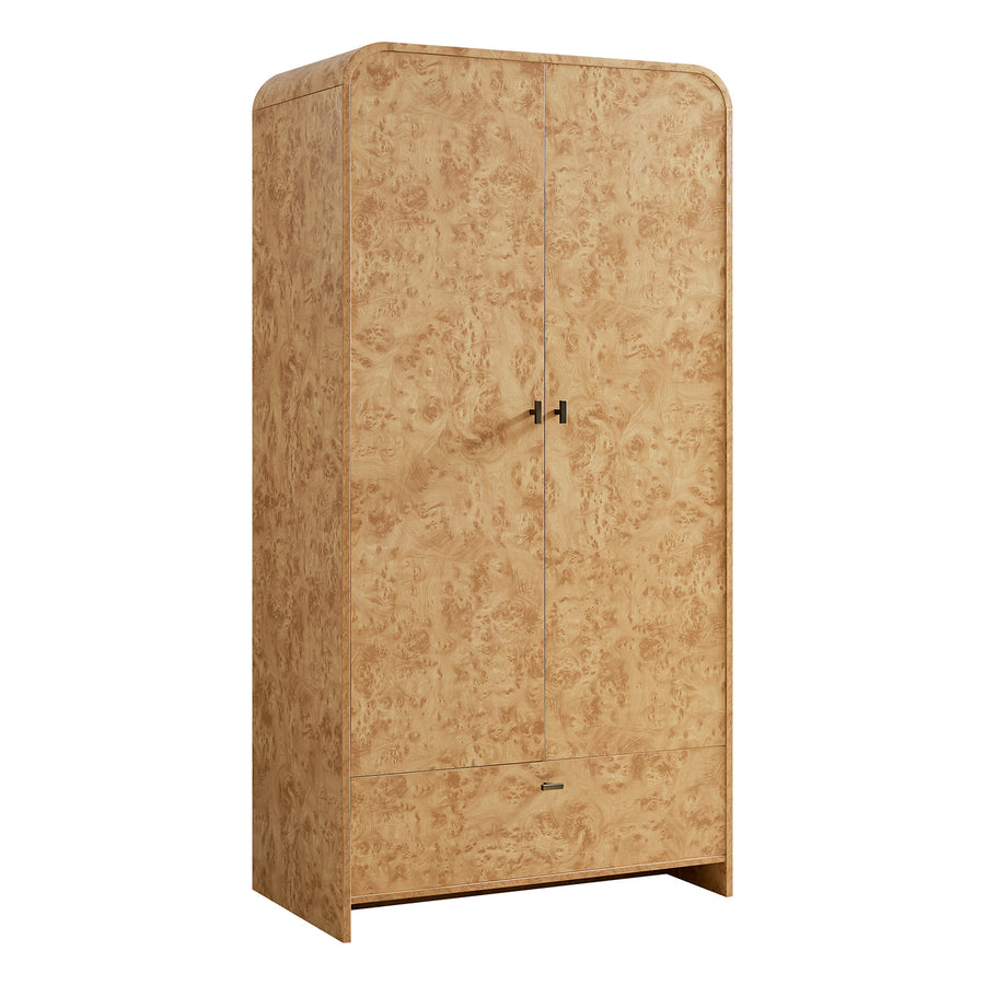 Marcel Double Wardrobe, Natural Burlwood