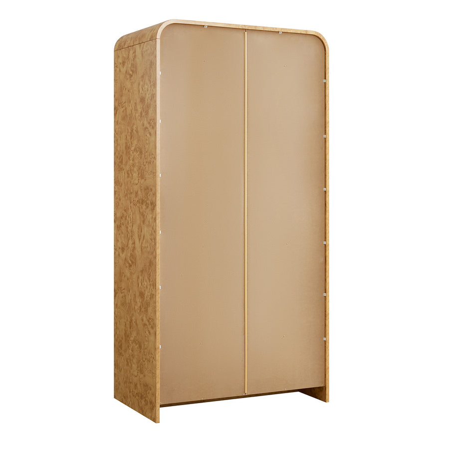 Marcel Double Wardrobe, Natural Burlwood