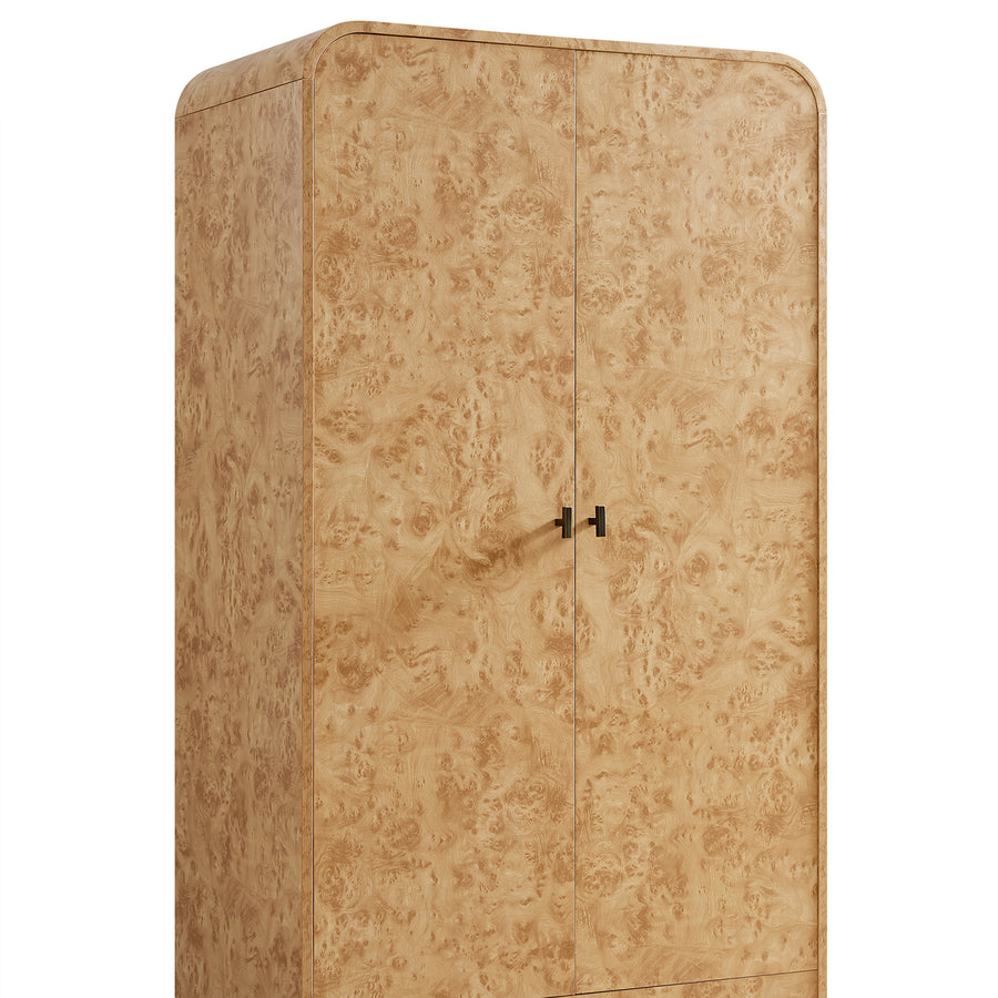 Marcel Double Wardrobe, Natural Burlwood