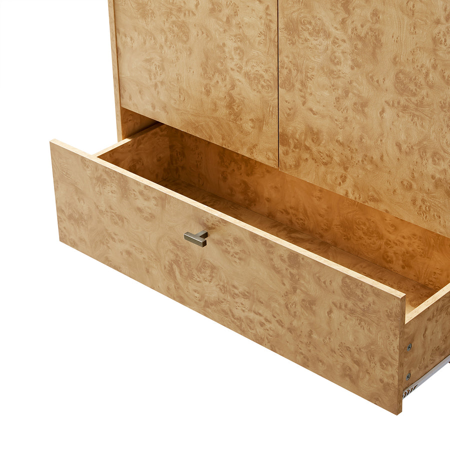 Marcel Double Wardrobe, Natural Burlwood
