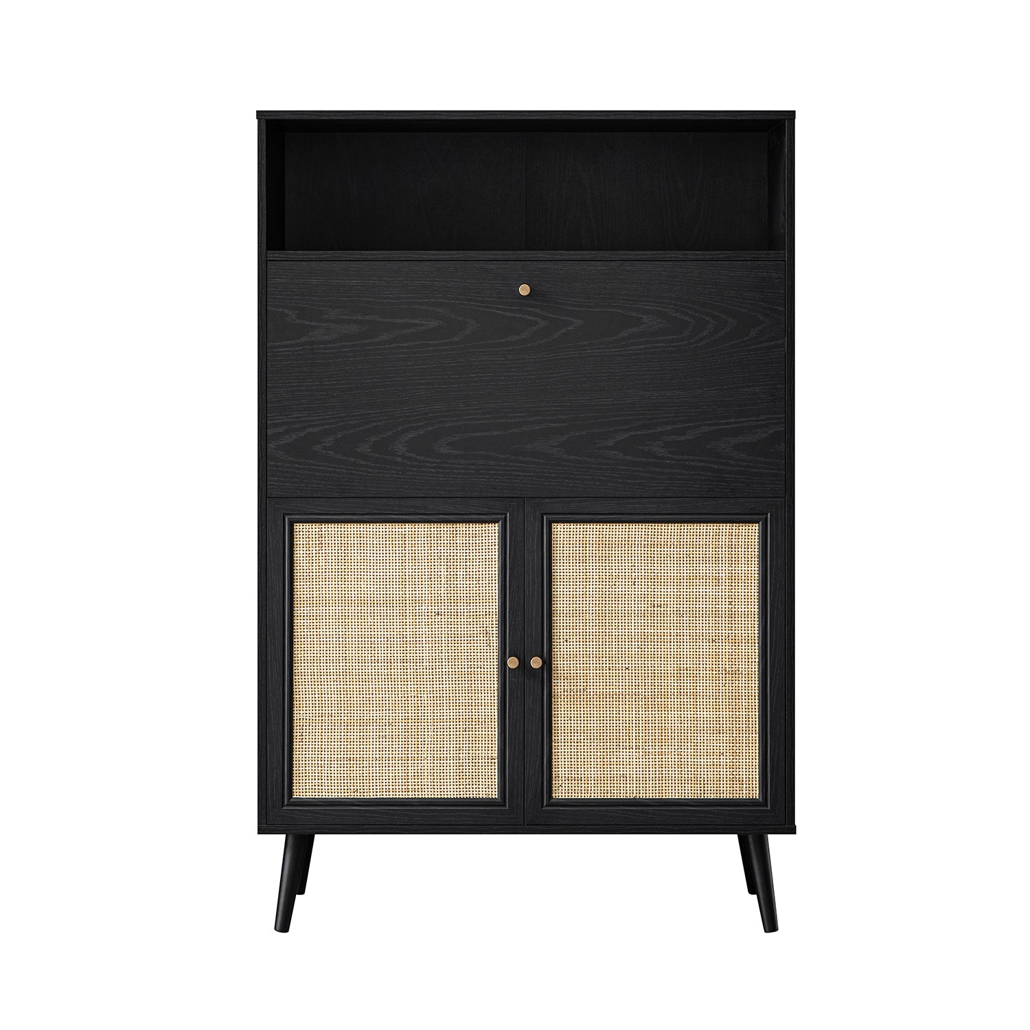 Frances Woven Rattan Writing Bureau, Black