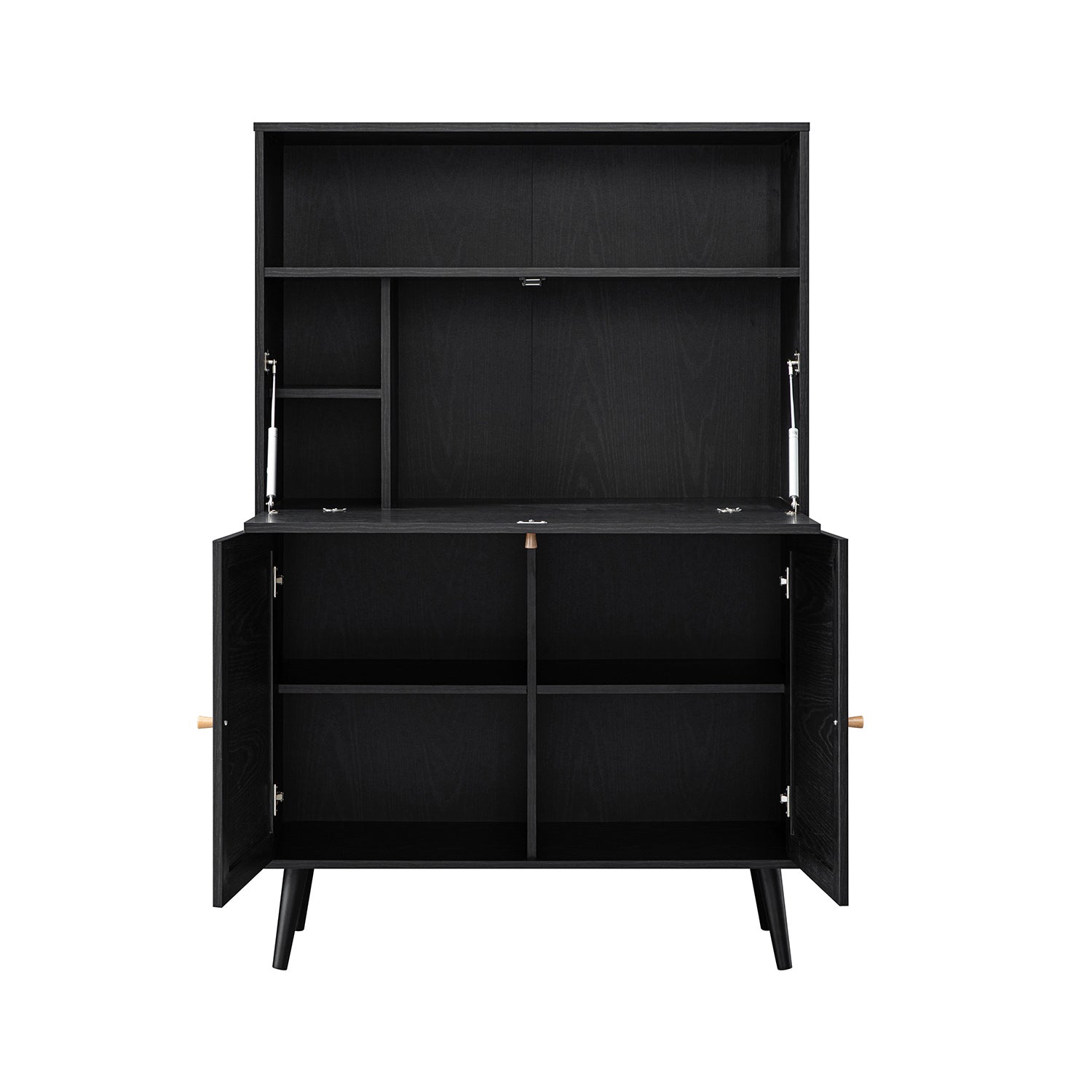 Frances Woven Rattan Writing Bureau, Black