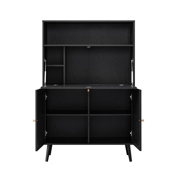 Frances Woven Rattan Writing Bureau, Black