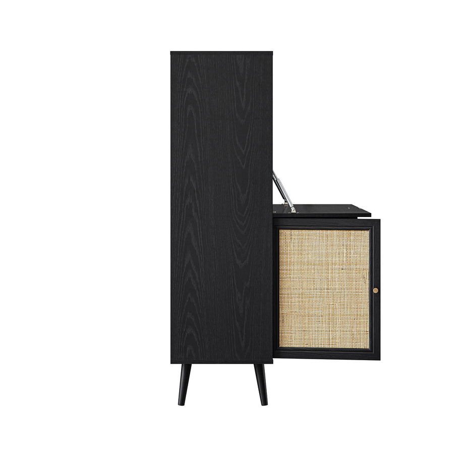 Frances Woven Rattan Writing Bureau, Black