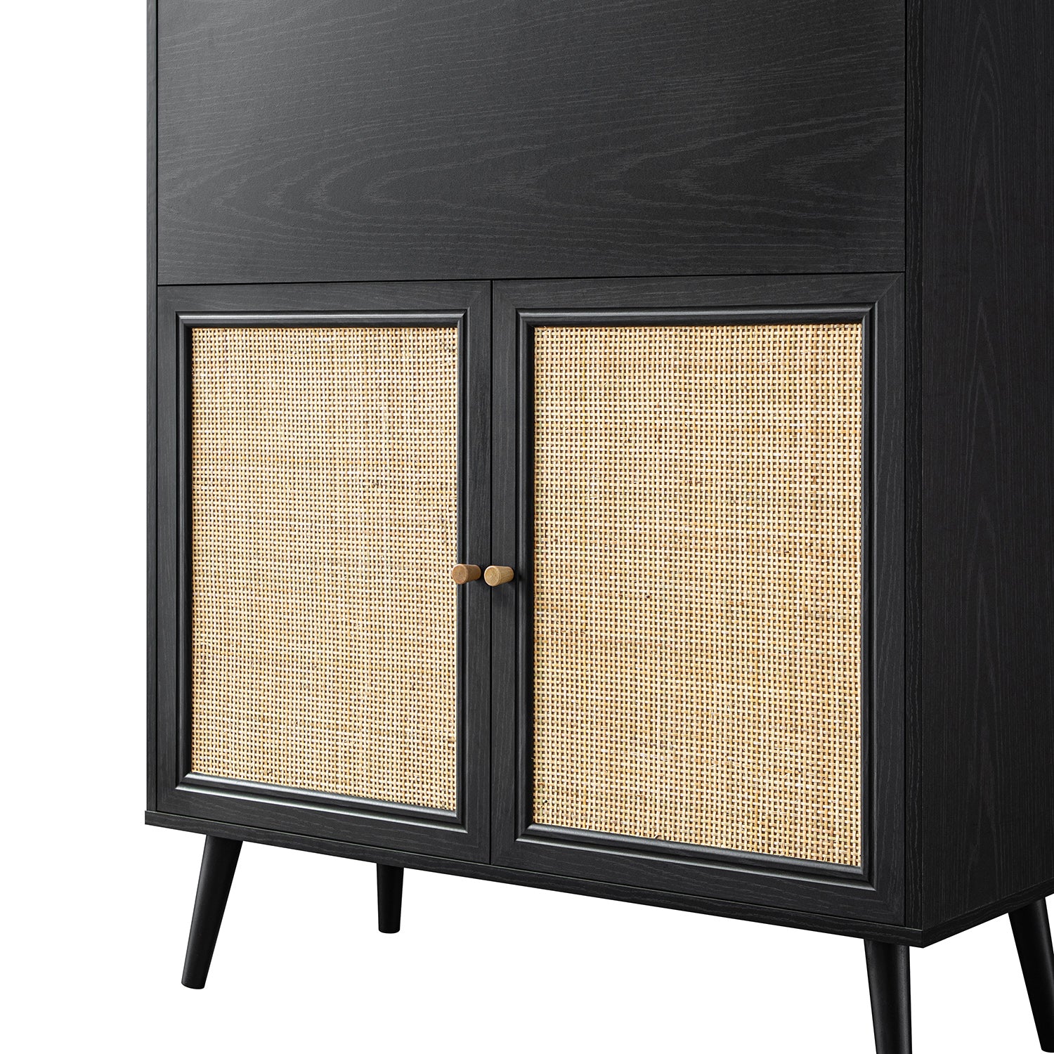 Frances Woven Rattan Writing Bureau, Black