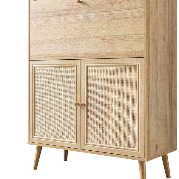 Frances Woven Rattan Writing Bureau, Natural