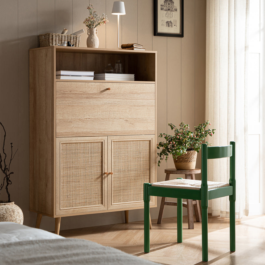 Frances Woven Rattan Writing Bureau, Natural