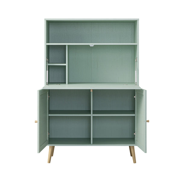 Frances Woven Rattan Writing Bureau, Mint