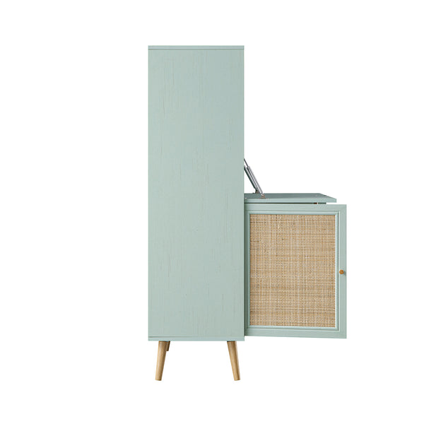 Frances Woven Rattan Writing Bureau, Mint