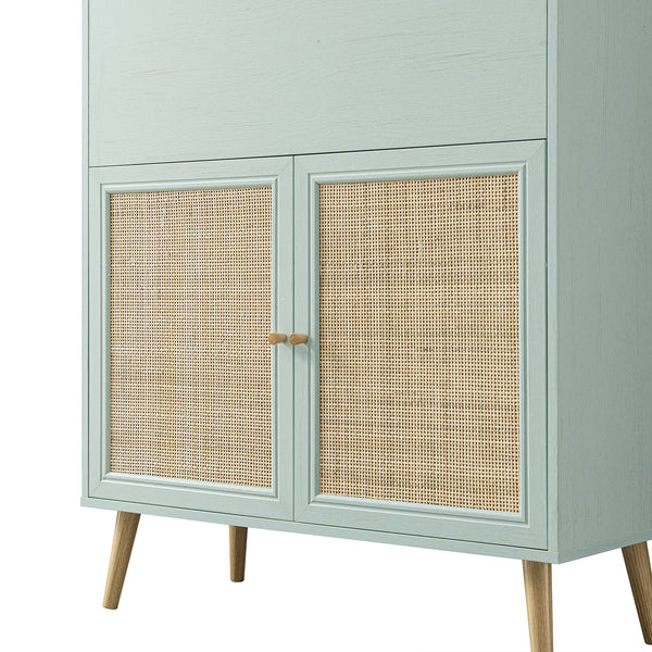 Frances Woven Rattan Writing Bureau, Mint