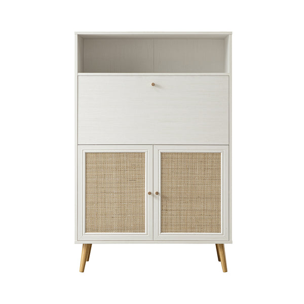 Frances Woven Rattan Writing Bureau, White