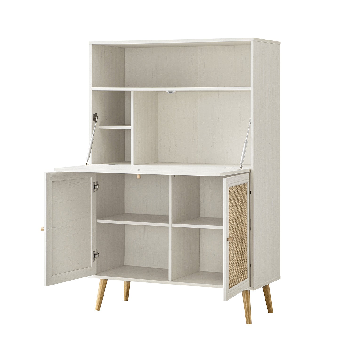 Frances Woven Rattan Writing Bureau, White