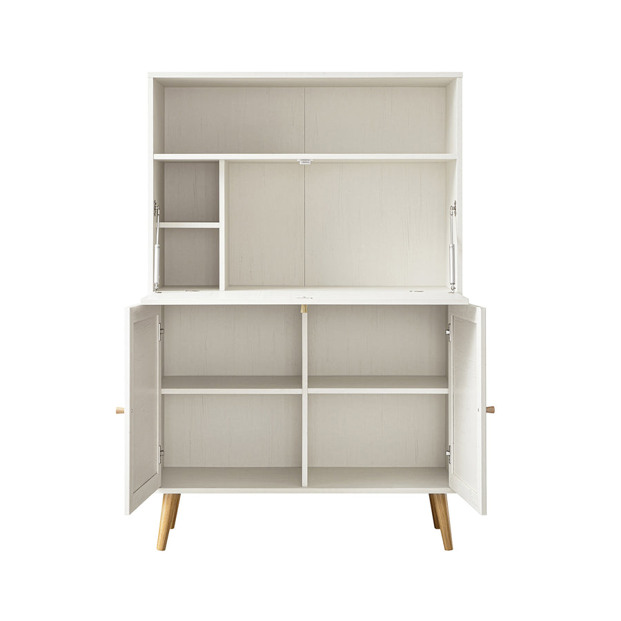 Frances Woven Rattan Writing Bureau, White