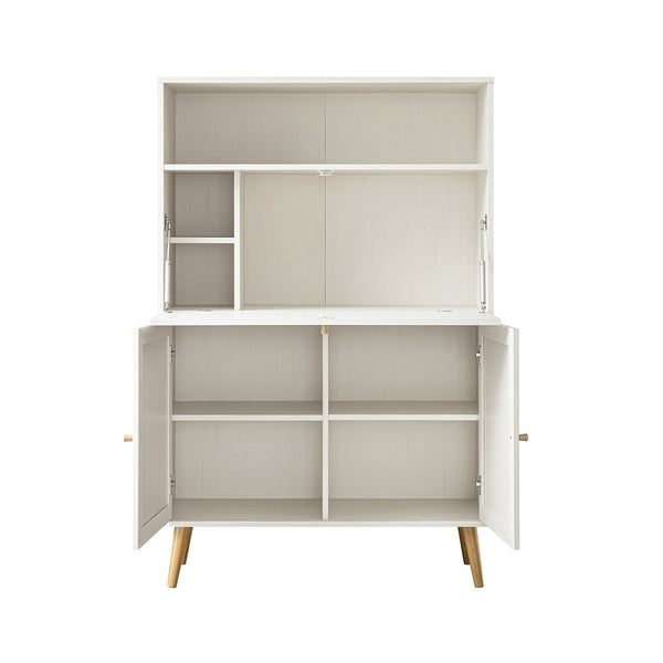 Frances Woven Rattan Writing Bureau, White