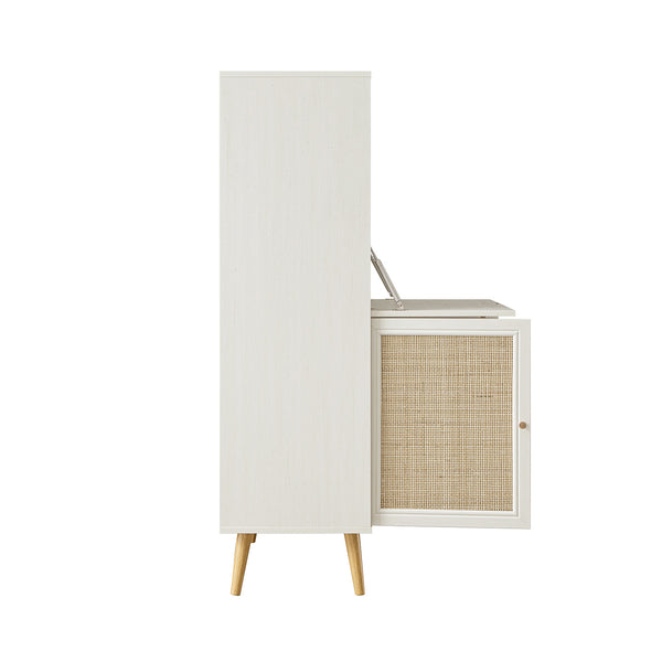 Frances Woven Rattan Writing Bureau, White