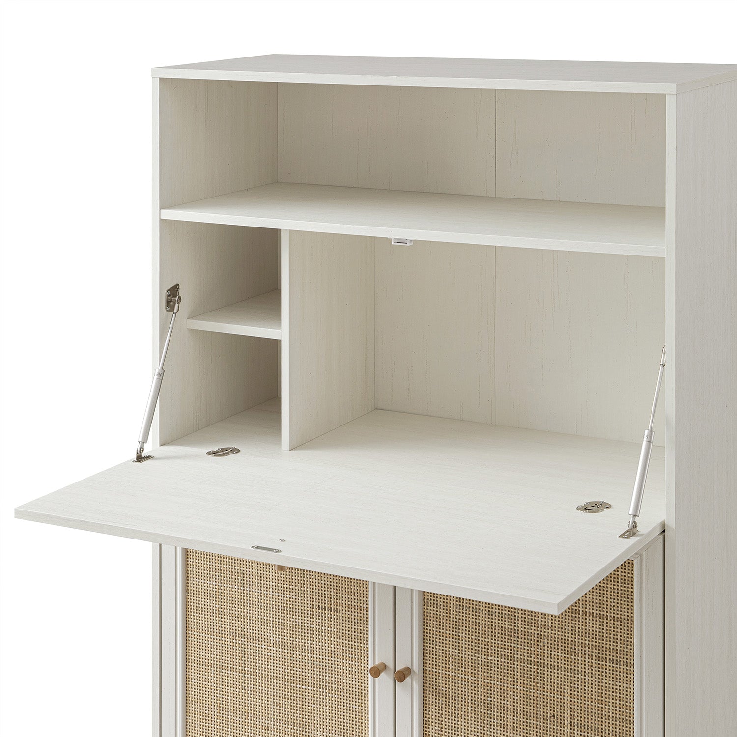 Frances Woven Rattan Writing Bureau, White