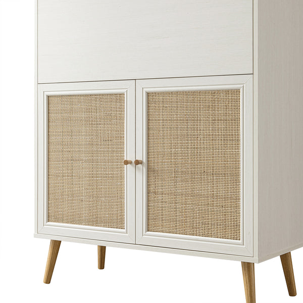 Frances Woven Rattan Writing Bureau, White
