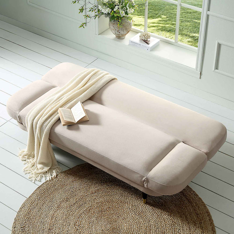 Solna 2Seater Sofa Bed, Champagne Velvet daals