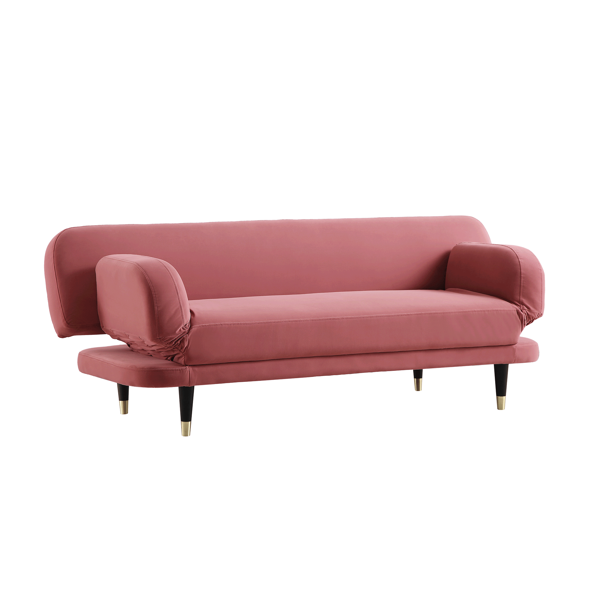 Dusty Raspberry Sofa Solna 2-Seater Sofa Bed, Dusty Rose Velvet | daals