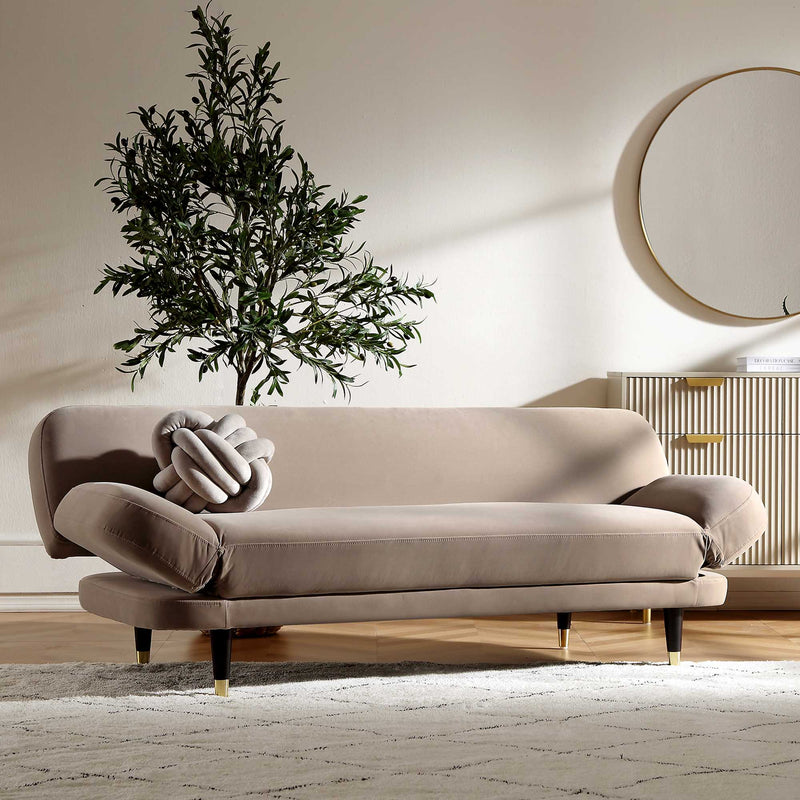 Solna 2 - Seater Sofa Bed, Mink Velvet - daals