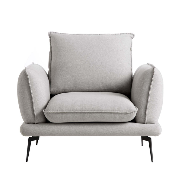 Obriel Grey Marl Fabric Armchair