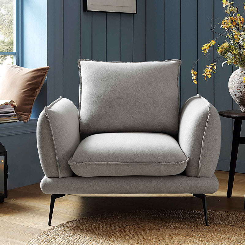 Obriel Grey Marl Fabric Armchair