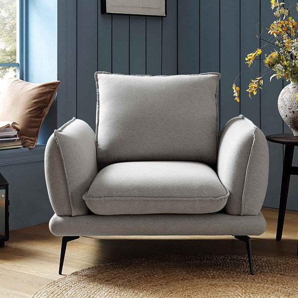 Obriel Grey Marl Fabric Armchair
