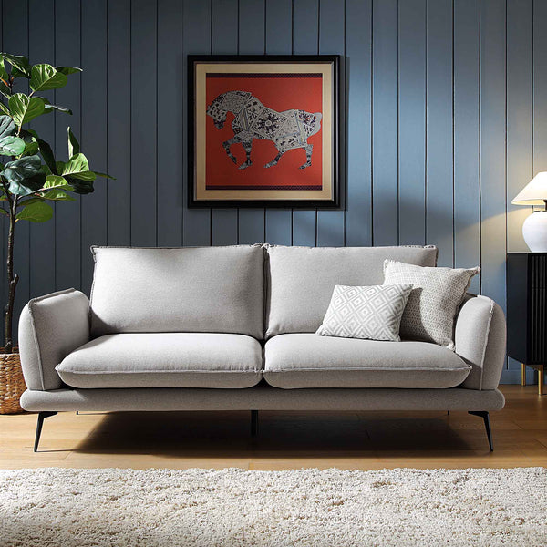 Obriel Grey Marl Fabric Sofa, 3-Seater