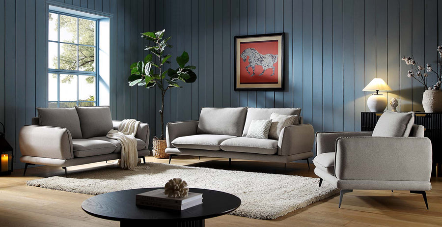 Obriel Grey Marl Fabric Sofa, 2-Seater