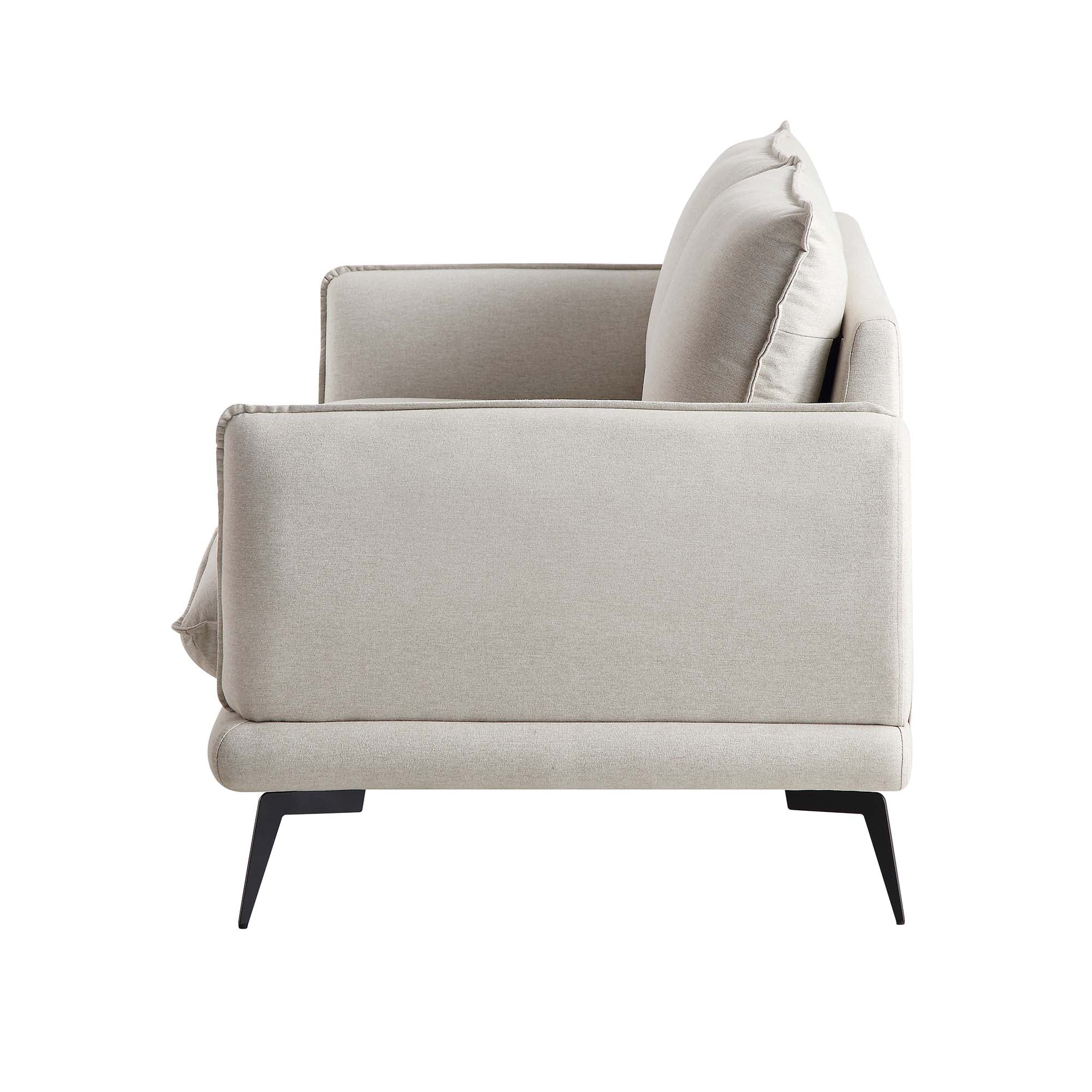 Obriel Oatmeal Fabric Sofa, 3-Seater