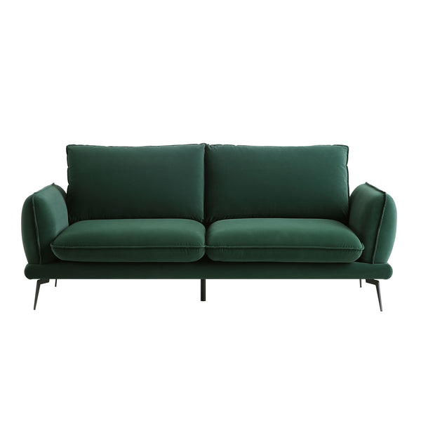 Obriel Forest Green Velvet Sofa, 3-Seater