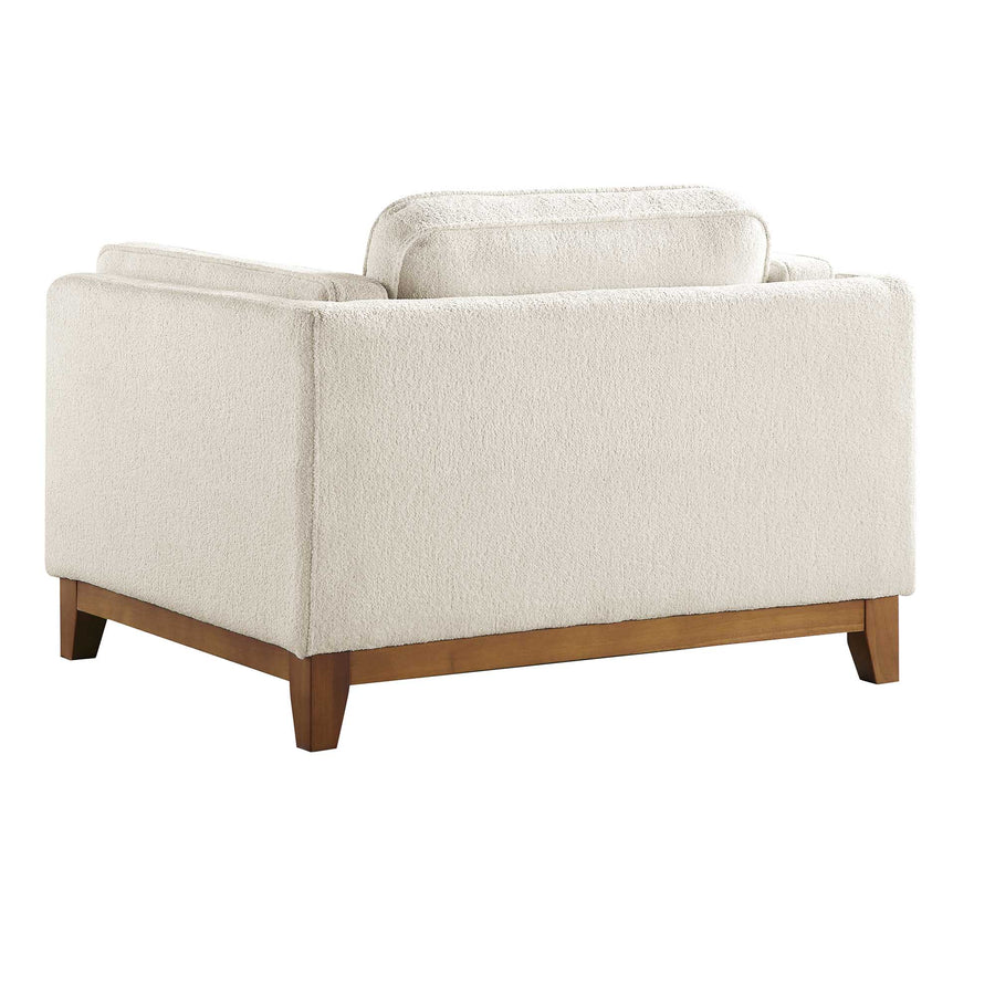 Dipley Beige Boucle Fabric Sofa, 1-Seater