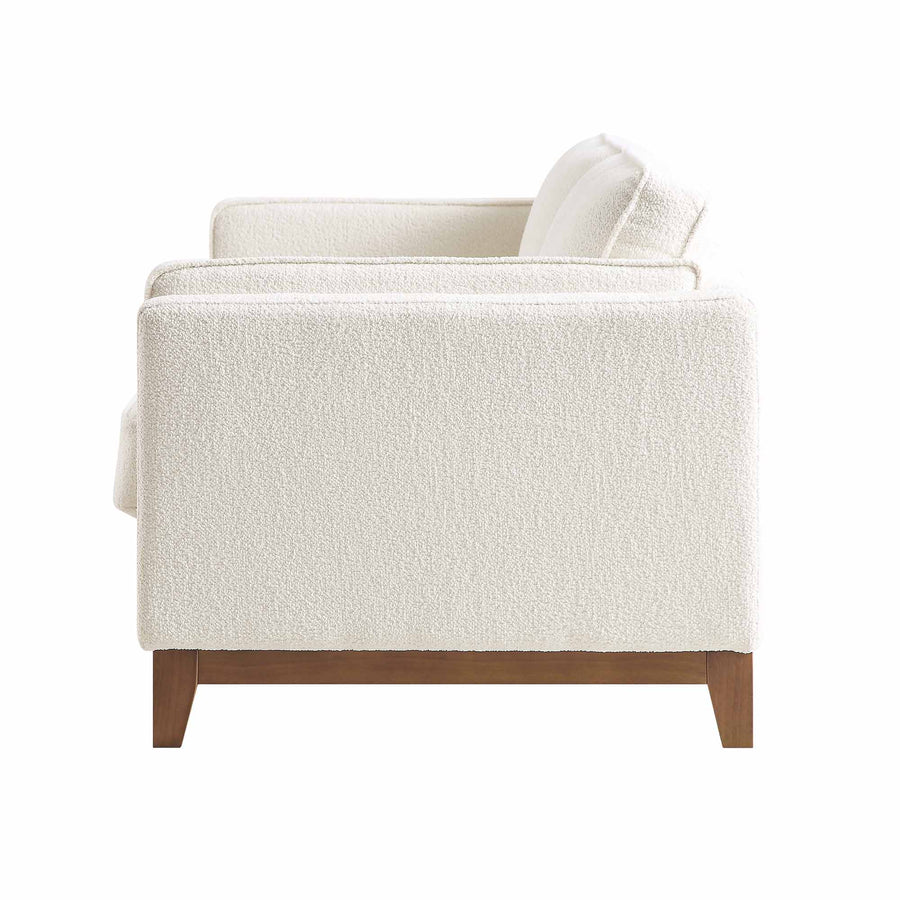 Dipley Beige Boucle Fabric Sofa, 3-Seater