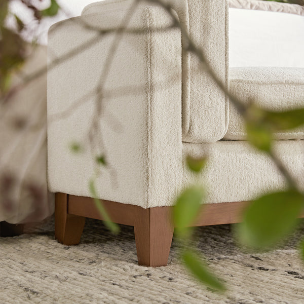 Dipley Beige Boucle Upholstered Bench