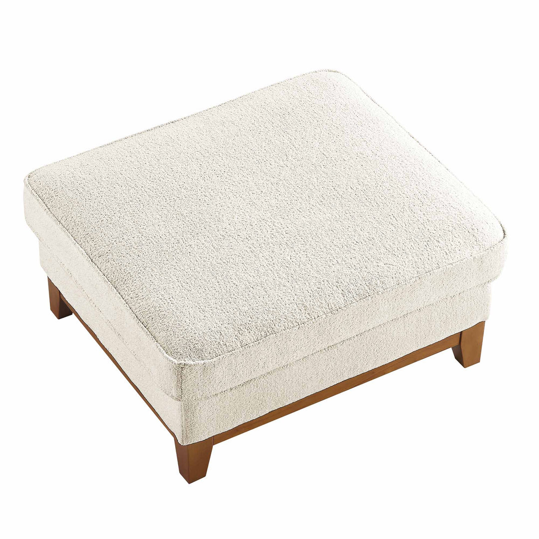 Dipley Beige Boucle Fabric Storage Footstool | daals