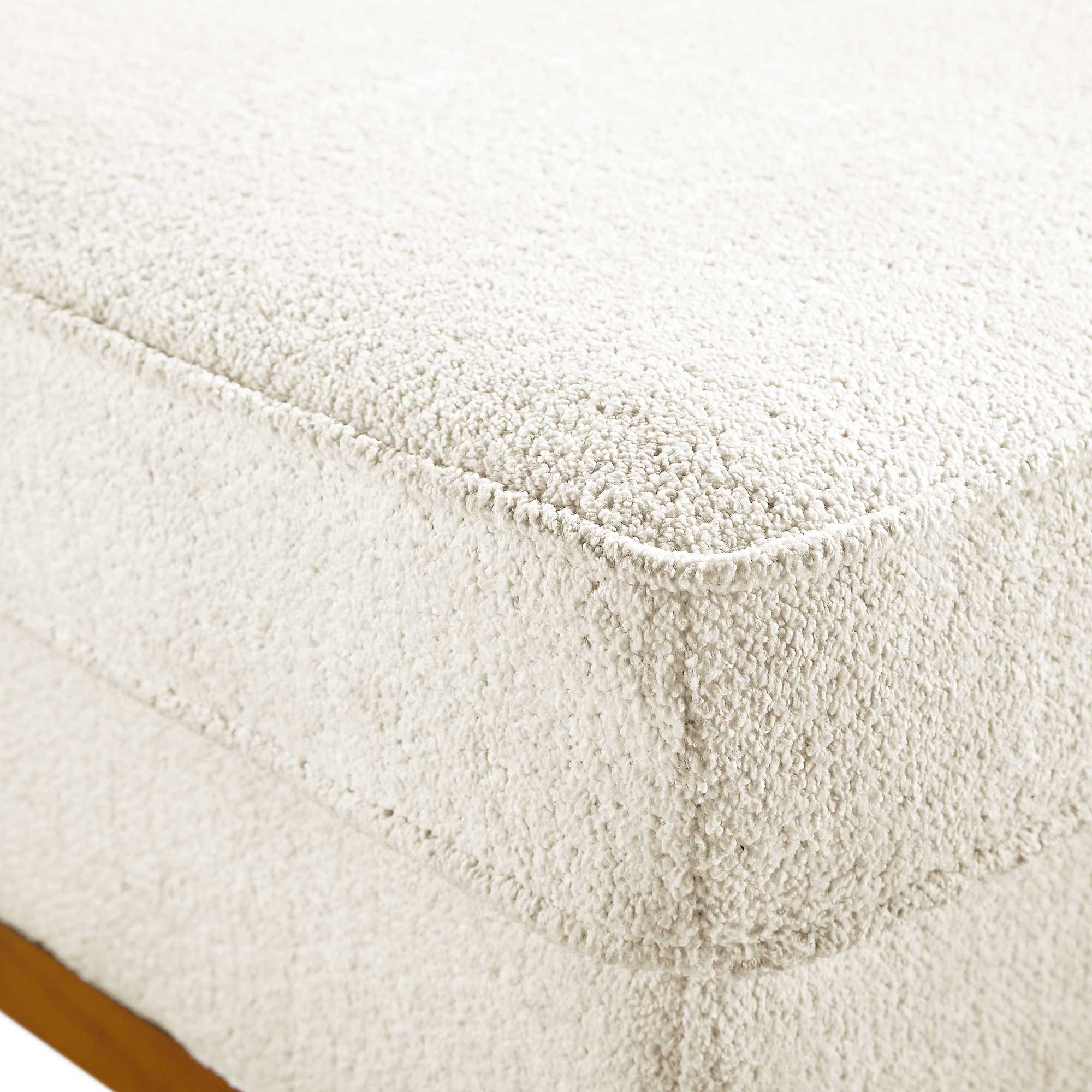 Dipley Beige Boucle Fabric Storage Footstool