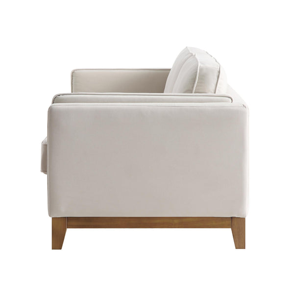 Dipley Champagne Velvet Sofa, 2-Seater
