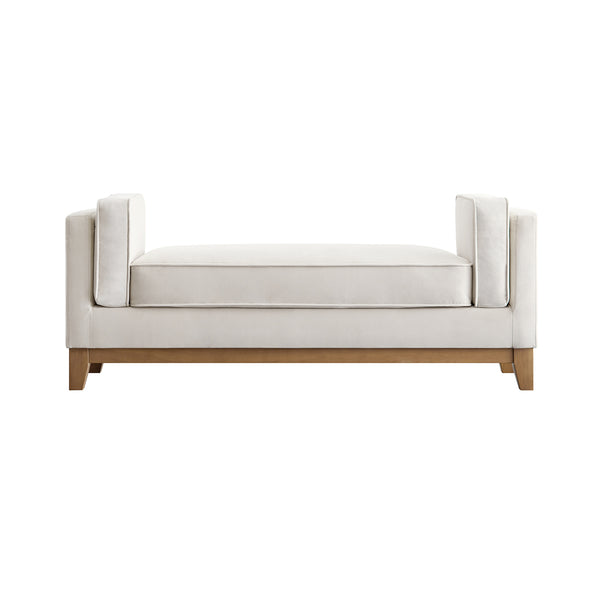 Dipley Champagne Velvet Upholstered Bench - daals