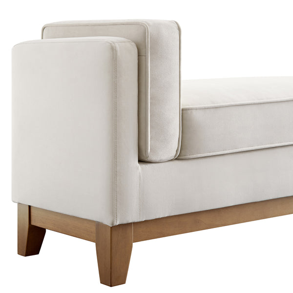 Dipley Champagne Velvet Upholstered Bench - daals
