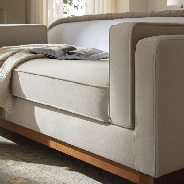 Dipley Champagne Velvet Upholstered Bench - daals