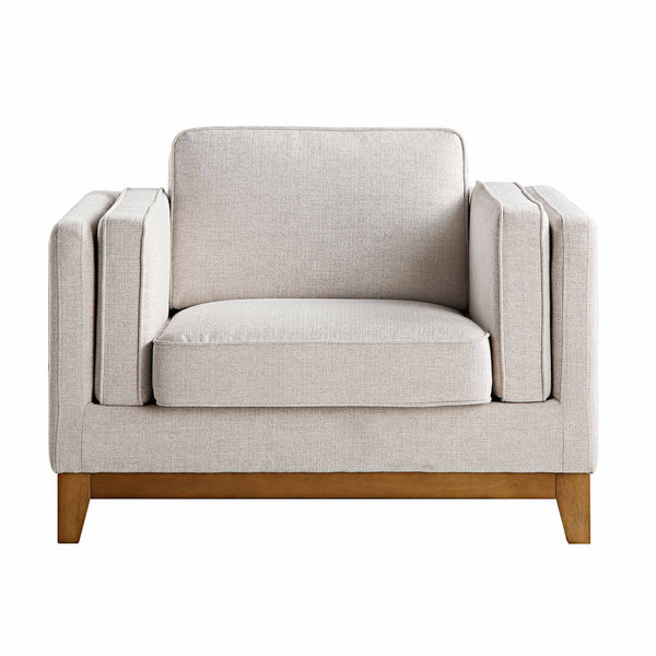 Dipley Oatmeal Fabric Sofa, 1-Seater